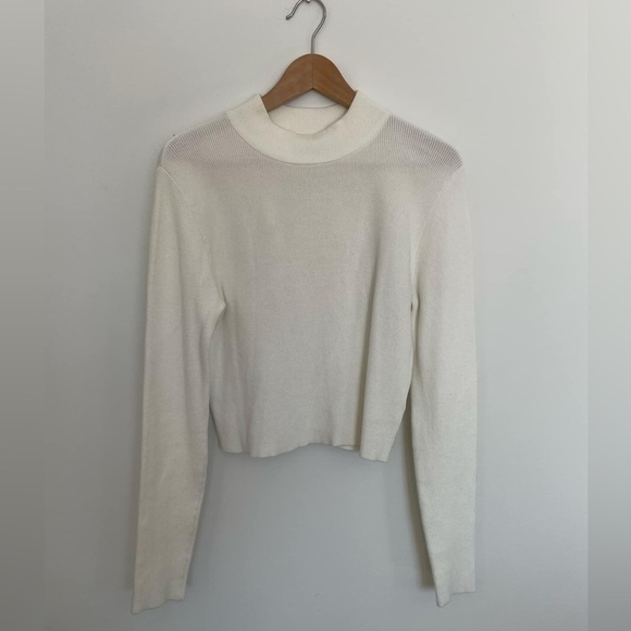Twik Off White Ribbed Mock Neck Sweater size medium - Picture 2 of 7